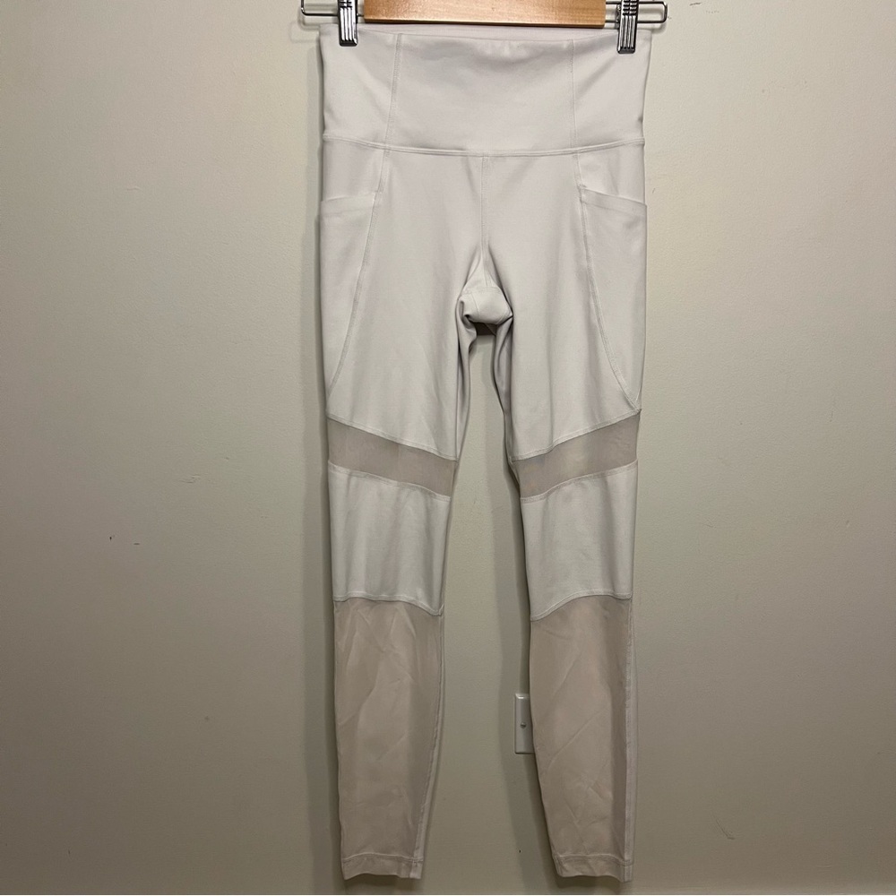 Athleta White Meshblock Pocket Pura Leggings Yoga Active Workout Fitness
